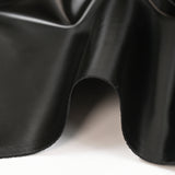 Black waxed stretch duchess satin