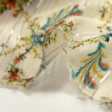 Voile de algodón y seda con estampado floral de lúrex sobre fondo crudo