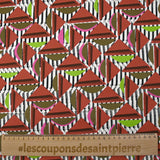 Cotton elastane twill all ways khaki and brick white background