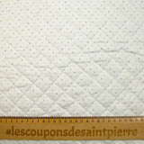 Coton matelassé double face Aurora pois et cœurs fond blanc au mètre