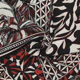 Cotton palm tree print black and red white background