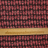 Tweed polialgodón coral fondo negro