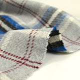 Wool blend with blue checks and gray background