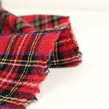 Étamine de 100% laine tartan fond rouge