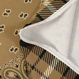 Heavy crepe tartan print and bandana brown background