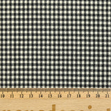 Tissu tailleur laine et mohair mini vichy blanc cassé et noir