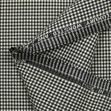 Tissu tailleur laine et mohair mini vichy blanc cassé et noir