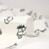 Linen and cotton safari print white background