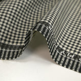 Tissu tailleur laine et mohair mini vichy blanc cassé et noir