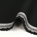 Tissu tailleur 100% laine sergé thermocollé noir corbeau