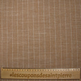 Maud polyviscose and striped linen biscuit brown background