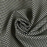 Tissu tailleur laine et mohair mini vichy blanc cassé et noir