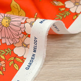 Cotton liberty ® Tropical Sprig coral background per meter