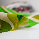 Viscose veil with green monstera print