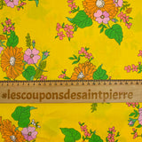 Cotton liberty ® Tropical Sprig yellow background per meter