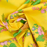 Cotton liberty ® Tropical Sprig yellow background per meter