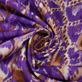 Purple mist ikat printed woven polyester