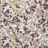 Cotton printed floral flight off-white background