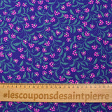 Viscose printed stems purple background