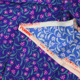 Viscose printed stems purple background