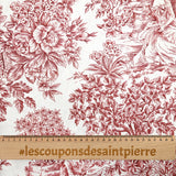 Cotton Printed Jouy Brick Canvas