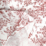Cotton Printed Jouy Brick Canvas
