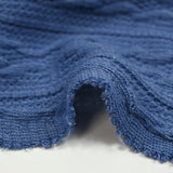 Maille tricot torsade Léonie bleu barbeau