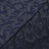 Dotted muslin silver print dotted with navy background