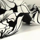 Viscose printed large flowers black background