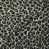 Crinkle chiffon printed with leopard velvet plumetis green white background
