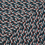 Crêpe fin imprimé peinture canard et corail fond bleu nuit