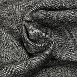 Black and white herringbone wool