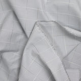 Gray check jacquard polycotton poplin