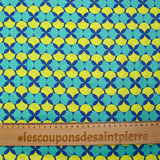 Digital printed cotton polka dots & lemon clover navy background