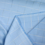Sky check jacquard polycotton poplin