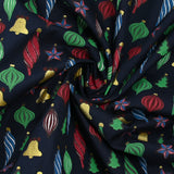 Cotton Christmas ball print with navy background