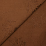 Viscose crepe Lily embroidered hazel brown foliage