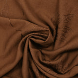 Viscose crepe Lily embroidered hazel brown foliage