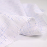 Charles blue, white background, woven-dyed polycotton poplin