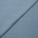 Viscose crepe Lily embroidered barbel blue foliage