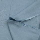 Viscose crepe Lily embroidered barbel blue foliage