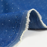 Tencel jeans with dark blue polka dots