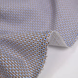 Blue and brown fancy printed polycotton poplin