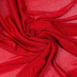 Fine silver Lurex mesh with dark red background