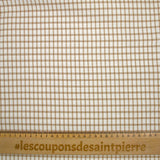 Polyester elastane with camel checkered off-white background