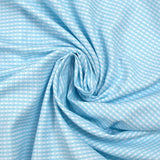 Adrien blue and cyan woven-dyed polycotton poplin with white background