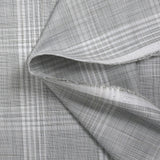 Polycotton poplin woven-dyed check Rémi gray background