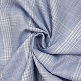 Woven-dyed polycotton poplin with Rémi blue background checks