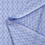 Popeline polycoton tissée-teinte à carreaux Ismaël fond bleu