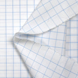 Polycotton poplin woven-dyed with Barnabé blue checks and white background